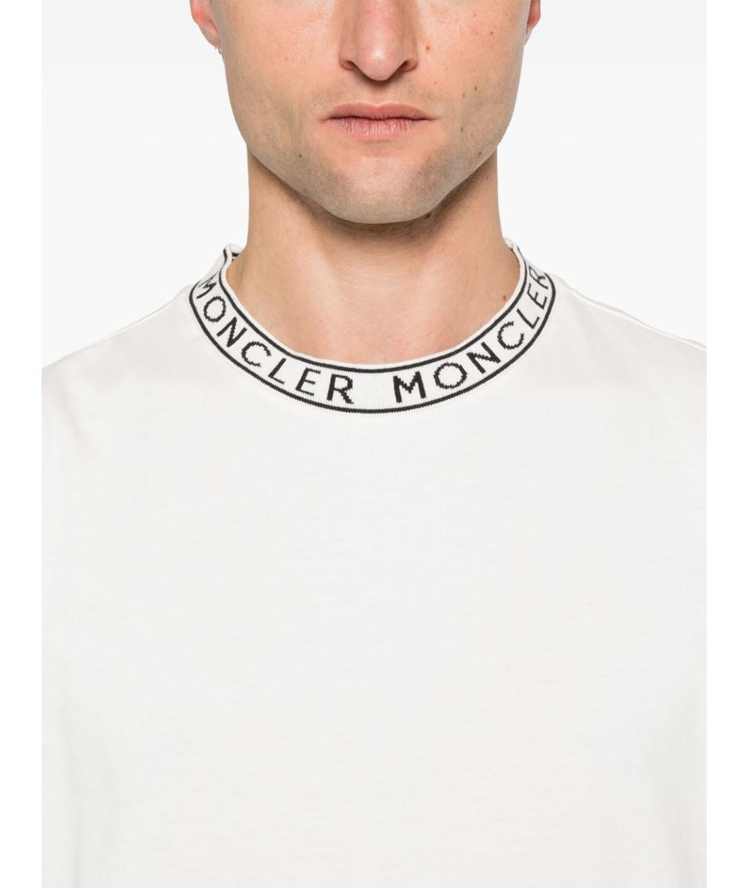 MONCLER Белая хлопковая футболка, фото 2