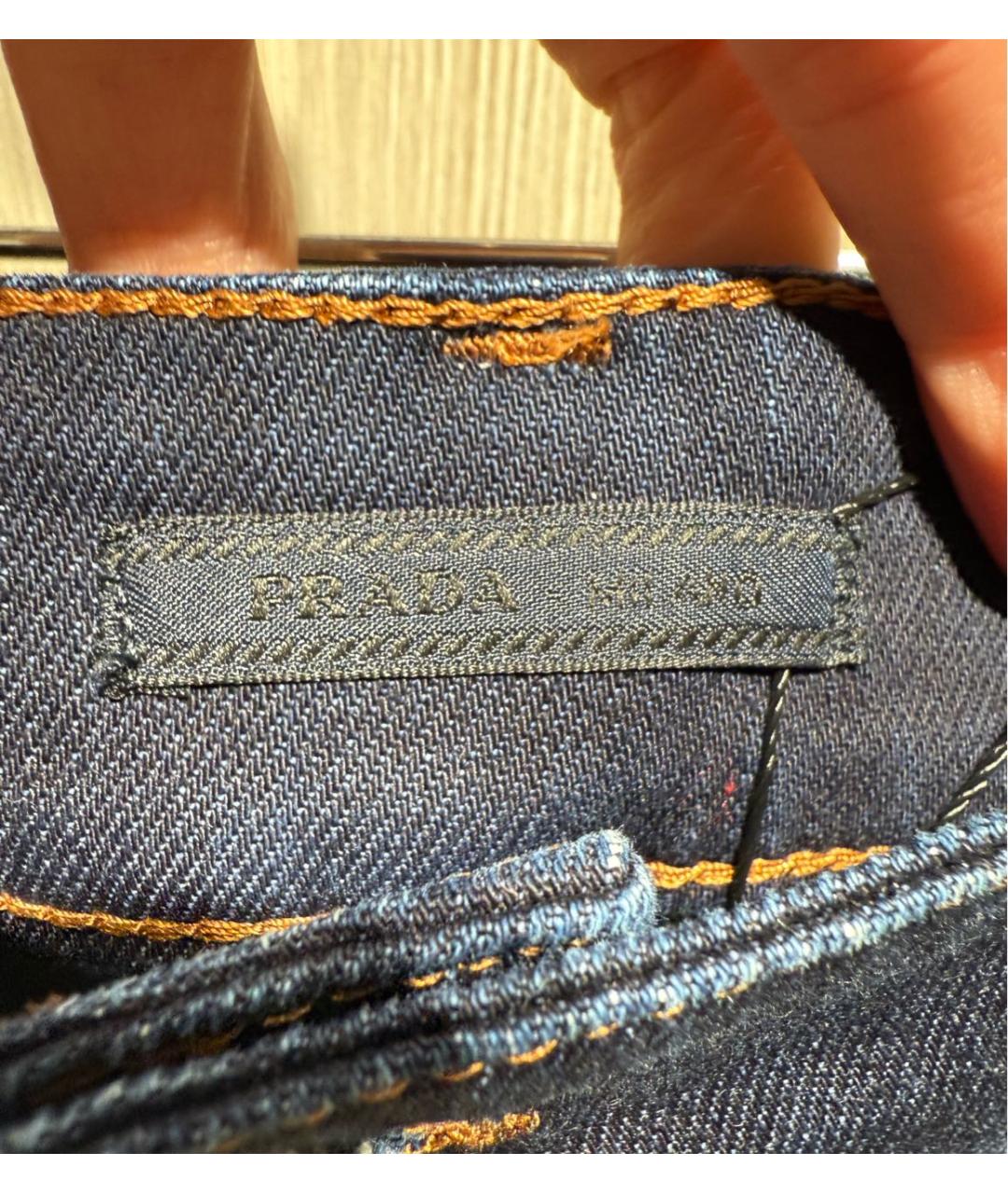 PRADA Темно-синие хлопковые джинсы слим, фото 6