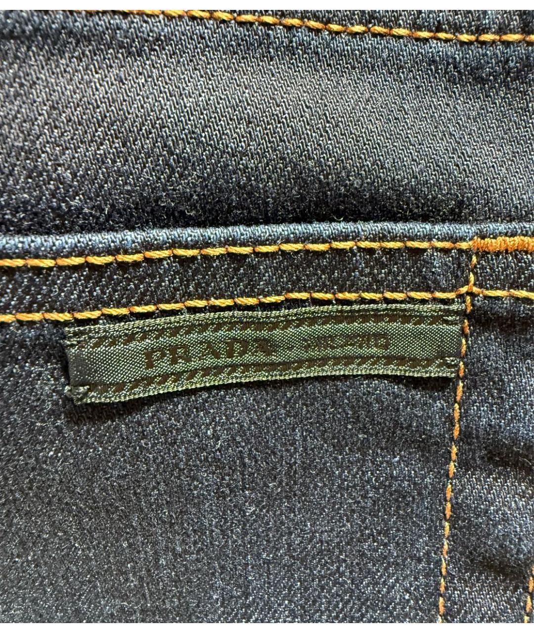 PRADA Темно-синие хлопковые джинсы слим, фото 7
