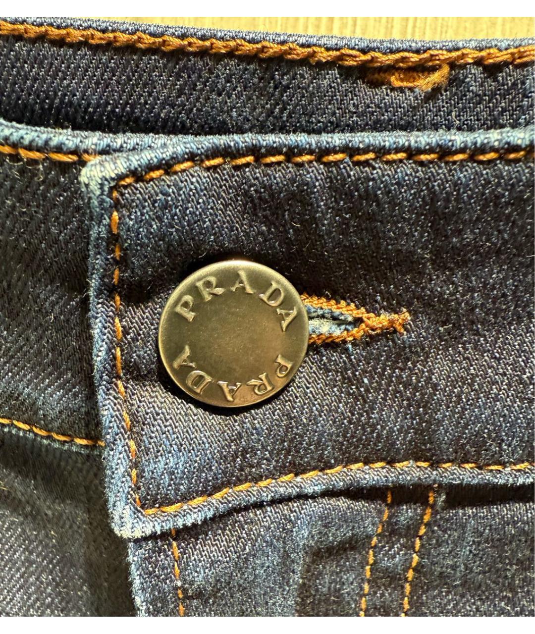 PRADA Темно-синие хлопковые джинсы слим, фото 5