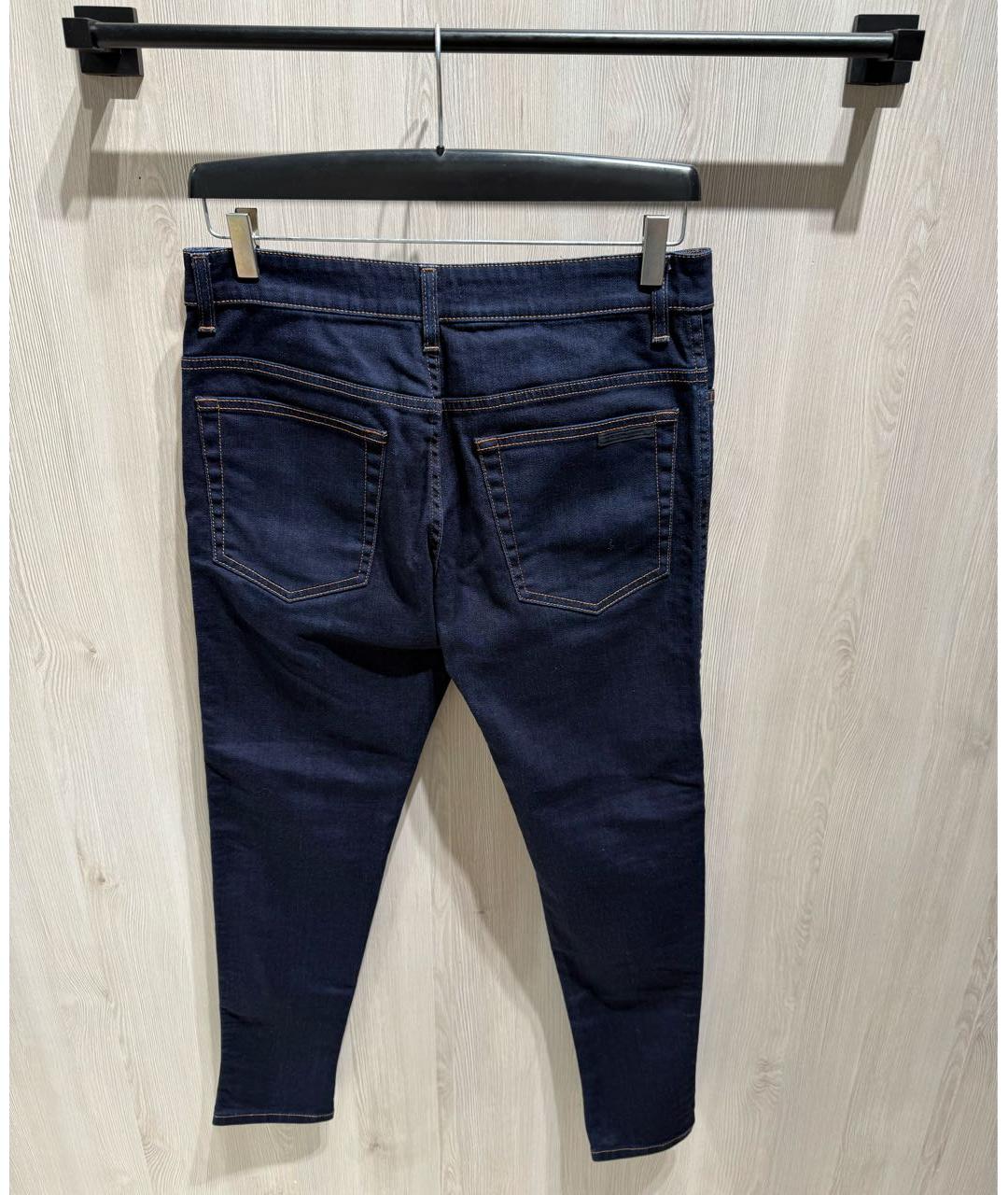 PRADA Темно-синие хлопковые джинсы слим, фото 4