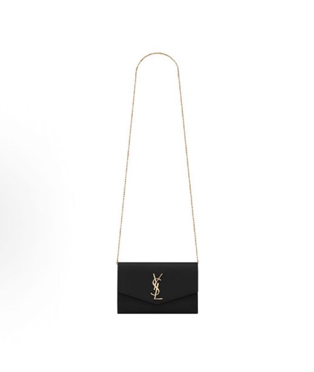 SAINT LAURENT Черный кожаный кошелек, фото 5