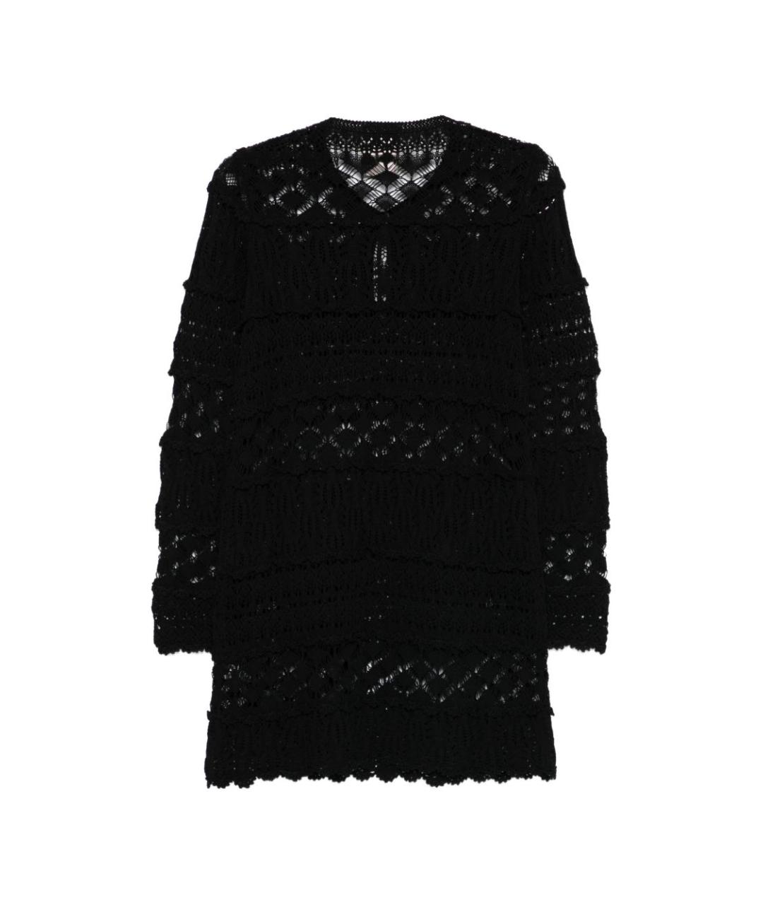 SEMICOUTURE Черное хлопковое повседневное платье, фото 2