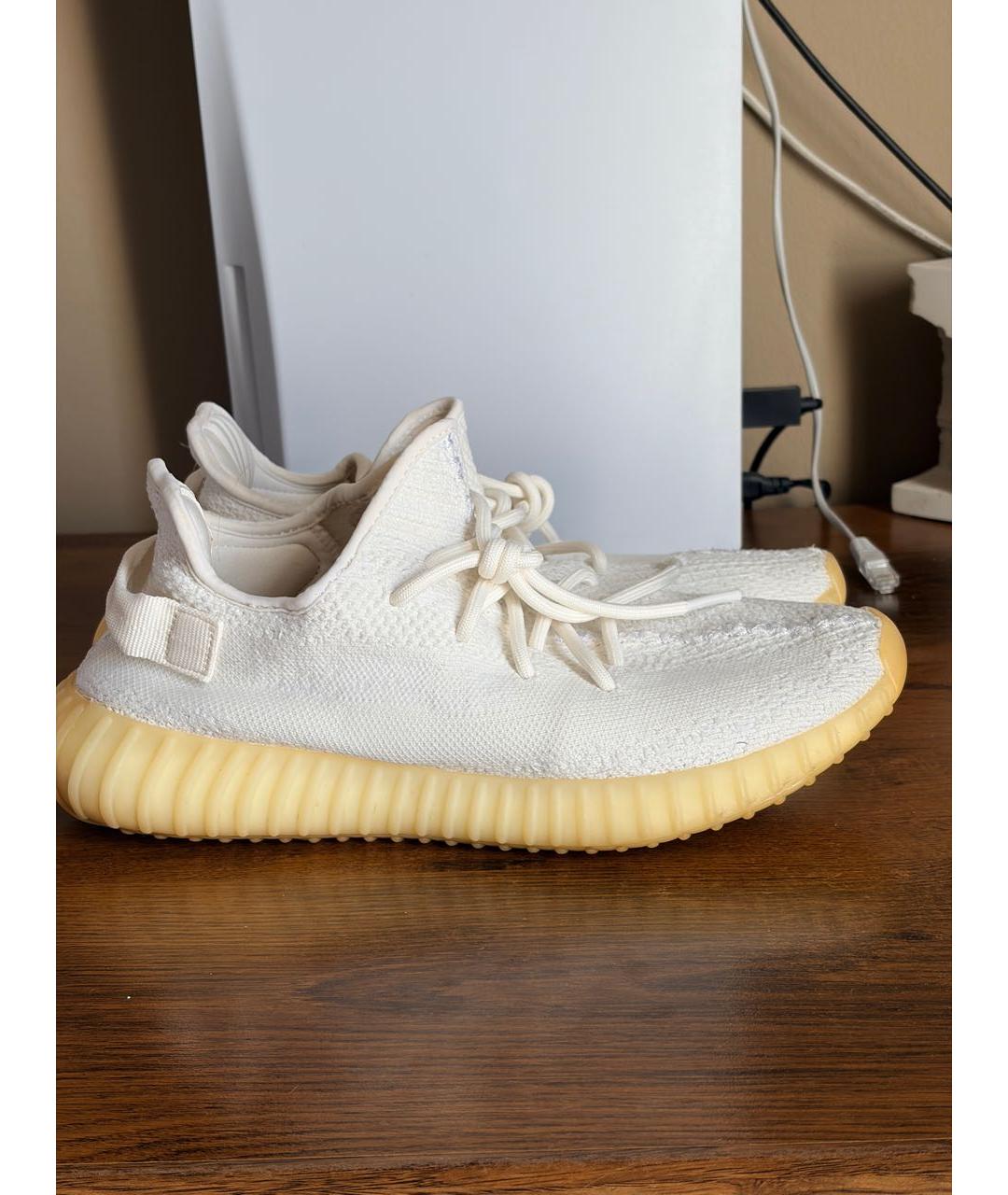 ADIDAS YEEZY Белые текстильные низкие кроссовки / кеды, фото 5