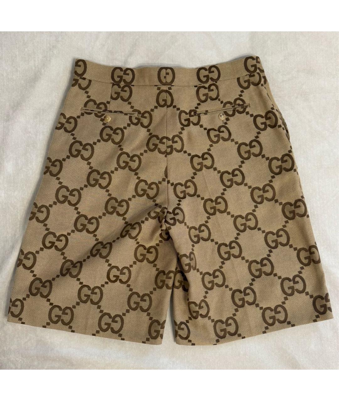 GUCCI Горчичные хлопковые шорты, фото 2