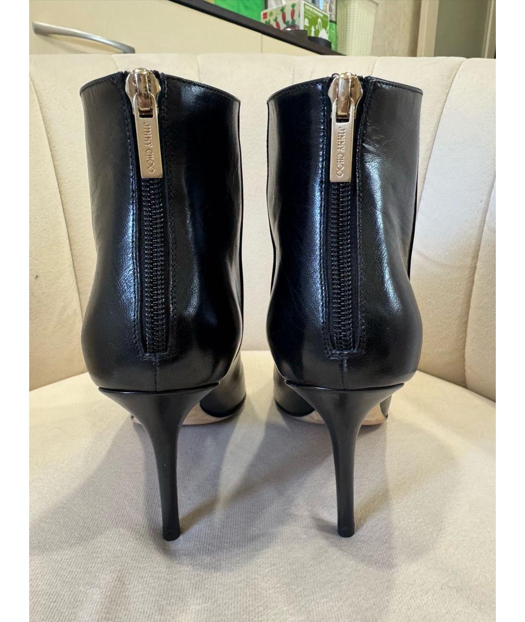 JIMMY CHOO Черные кожаные ботильоны, фото 4