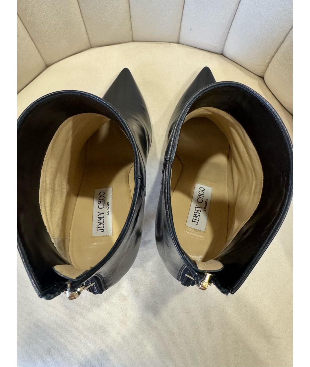 JIMMY CHOO Черные кожаные ботильоны, фото 3