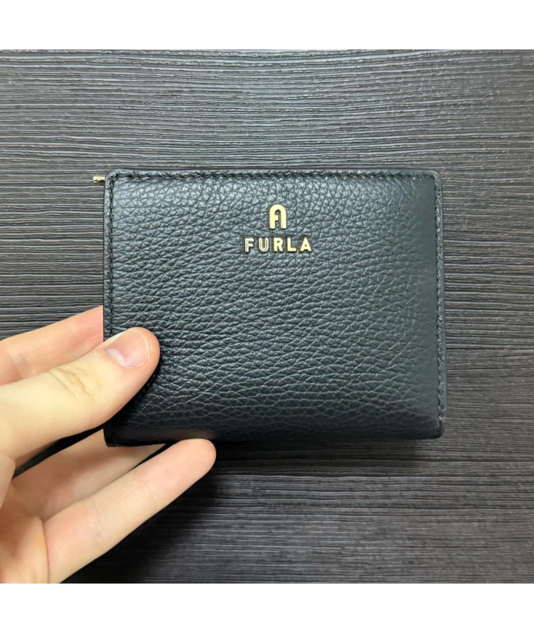 FURLA Черный кожаный кошелек, фото 6