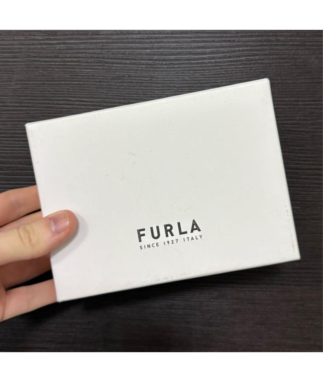 FURLA Черный кожаный кошелек, фото 4