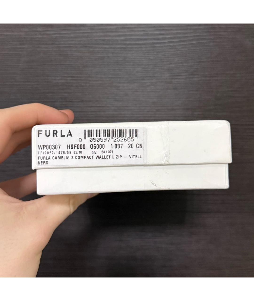 FURLA Черный кожаный кошелек, фото 5