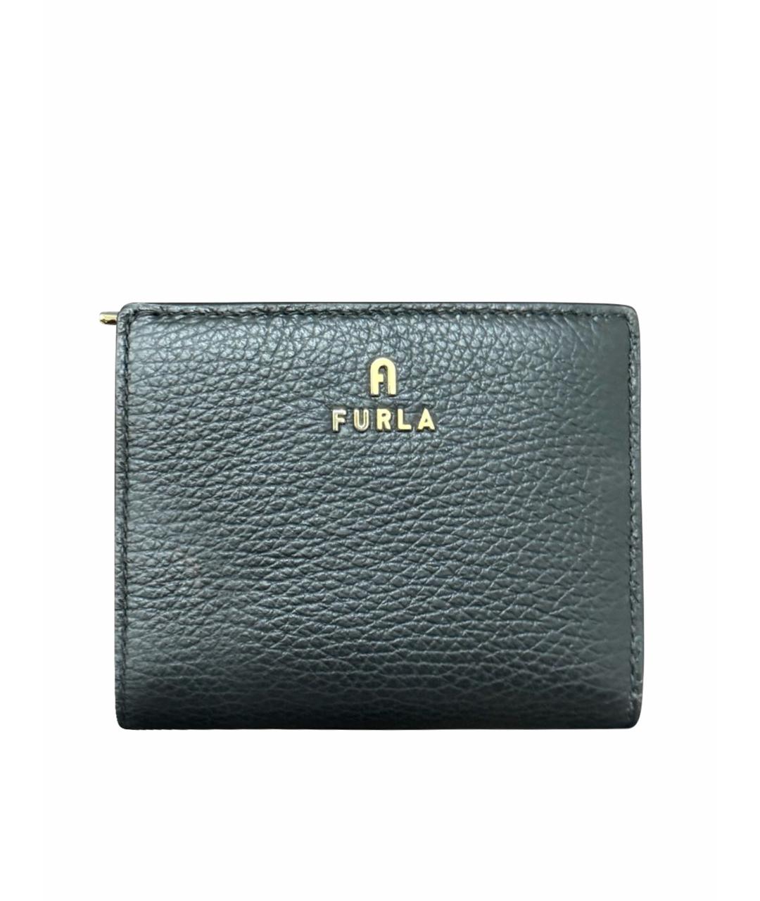 FURLA Черный кожаный кошелек, фото 1