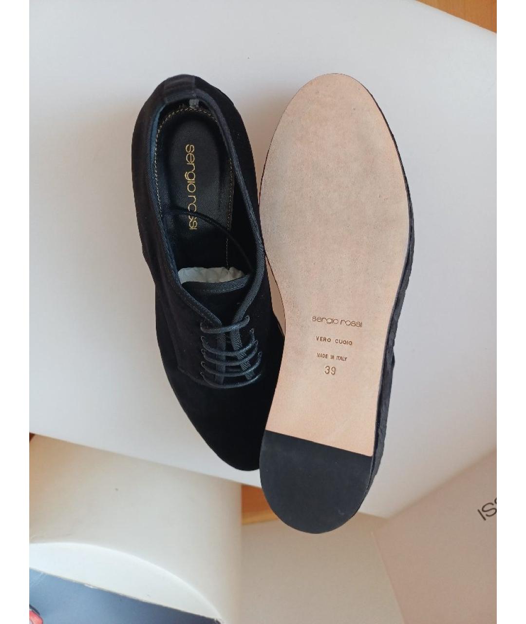 SERGIO ROSSI Черные бархатные ботинки, фото 9