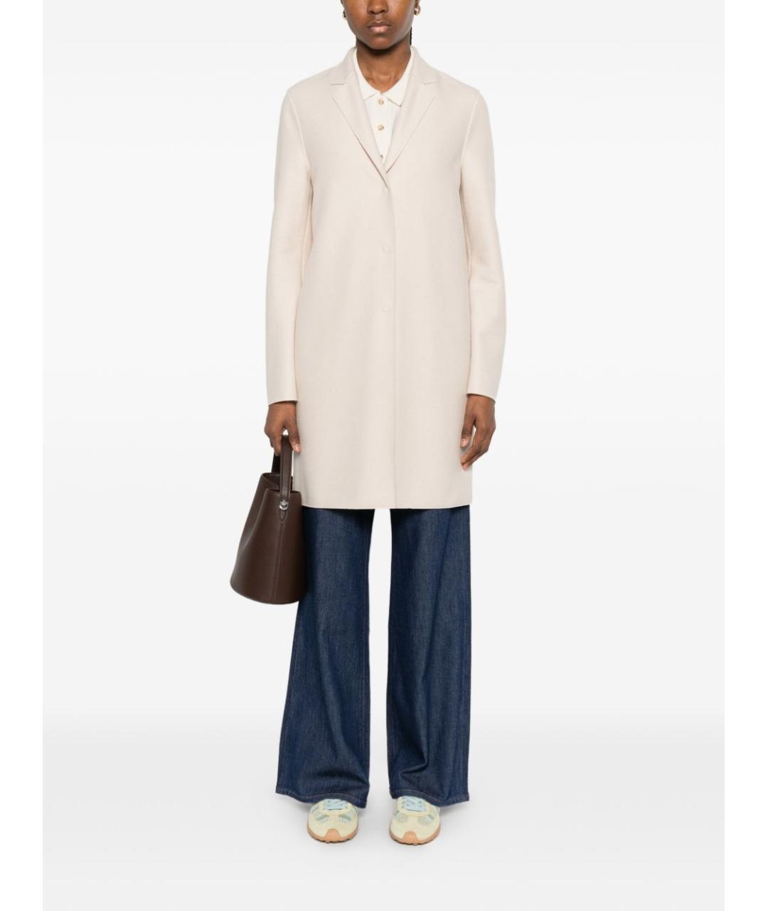 HARRIS WHARF LONDON Бежевое шерстяное пальто, фото 3