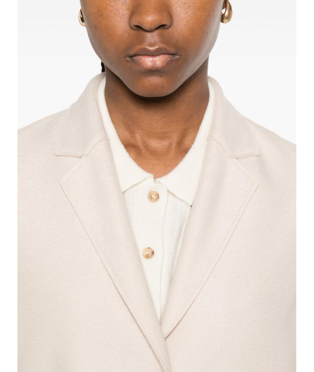 HARRIS WHARF LONDON Бежевое шерстяное пальто, фото 2