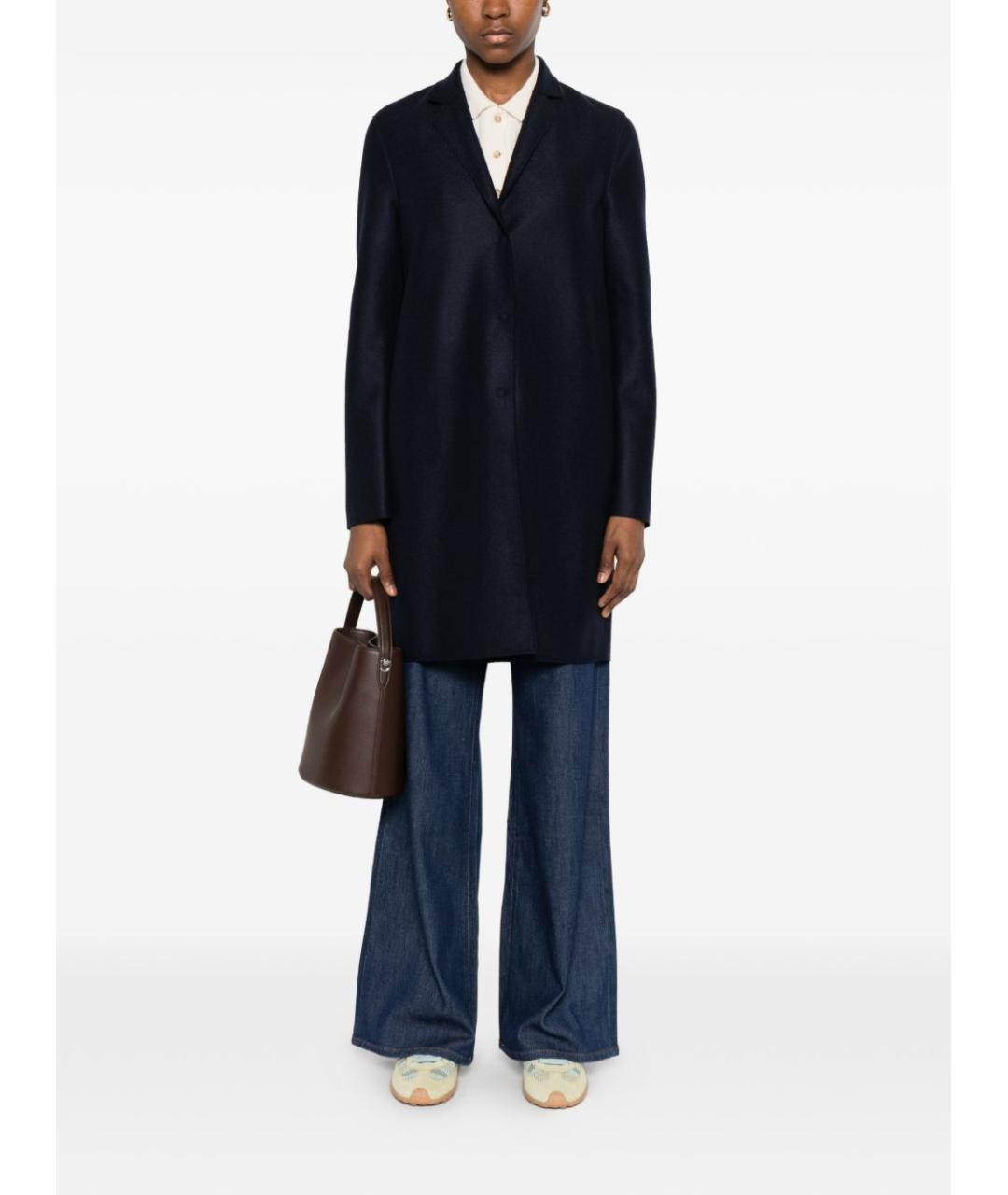 HARRIS WHARF LONDON Темно-синее шерстяное пальто, фото 2