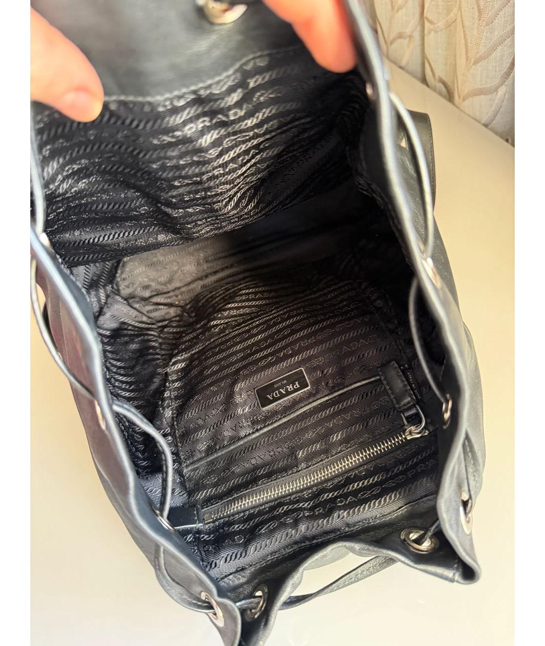 PRADA Черный кожаный рюкзак, фото 5