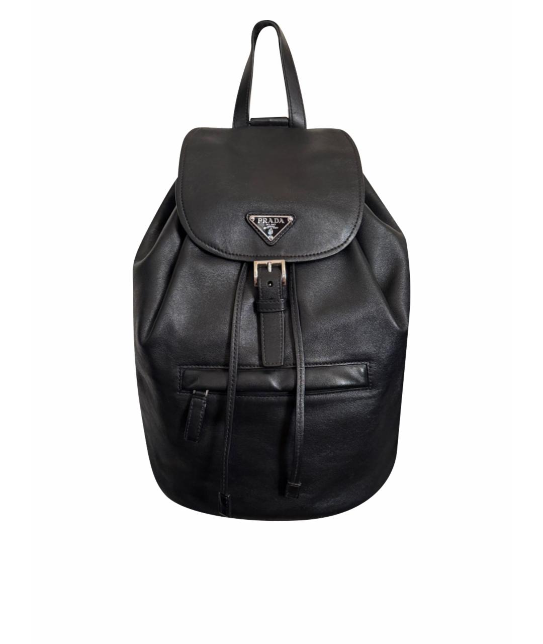 PRADA Черный кожаный рюкзак, фото 1