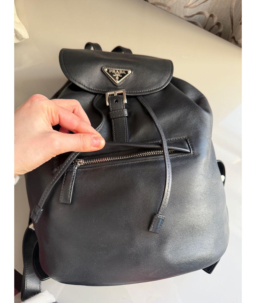 PRADA Черный кожаный рюкзак, фото 7