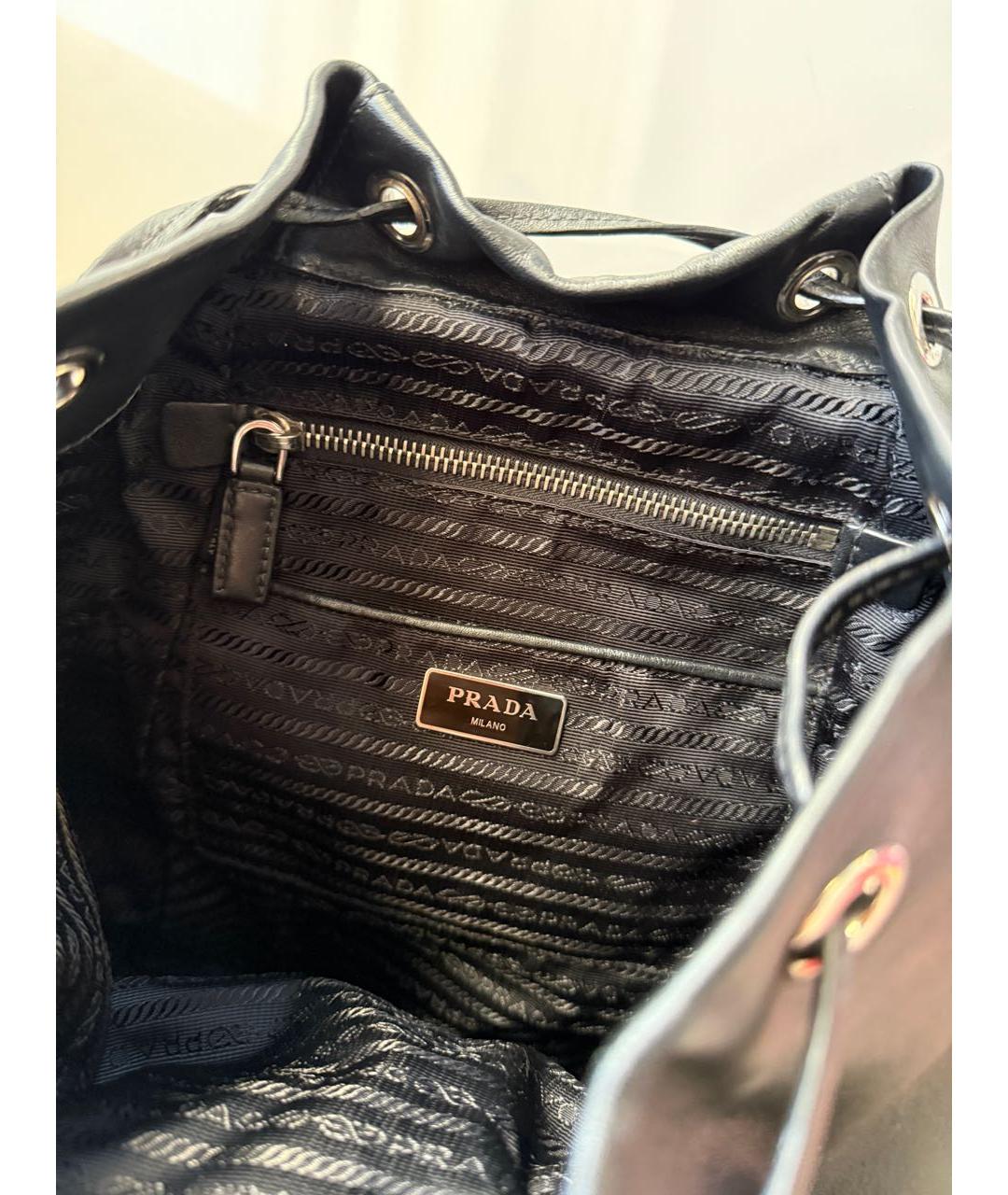 PRADA Черный кожаный рюкзак, фото 6