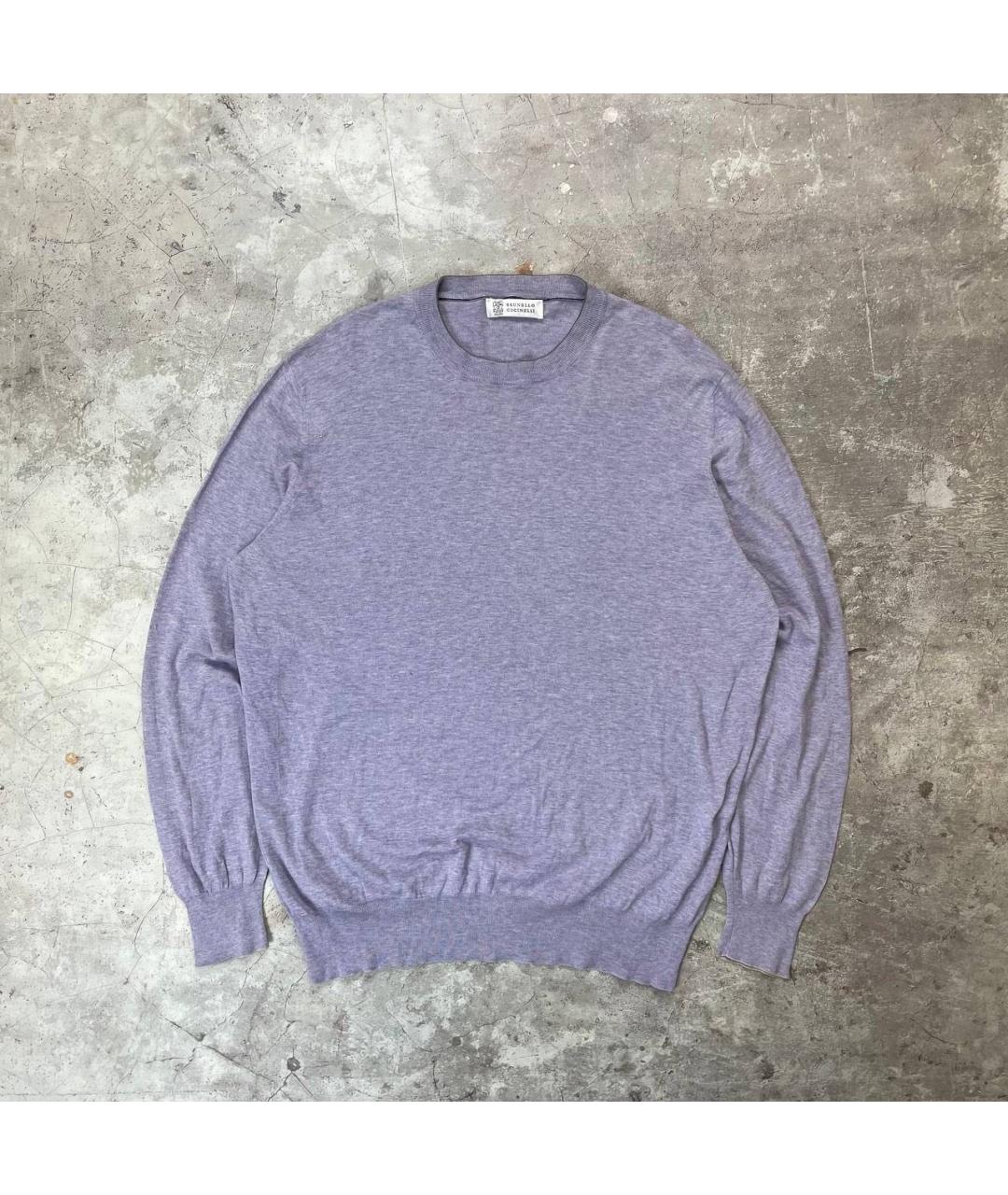 BRUNELLO CUCINELLI Фиолетовый хлопковый джемпер / свитер, фото 7