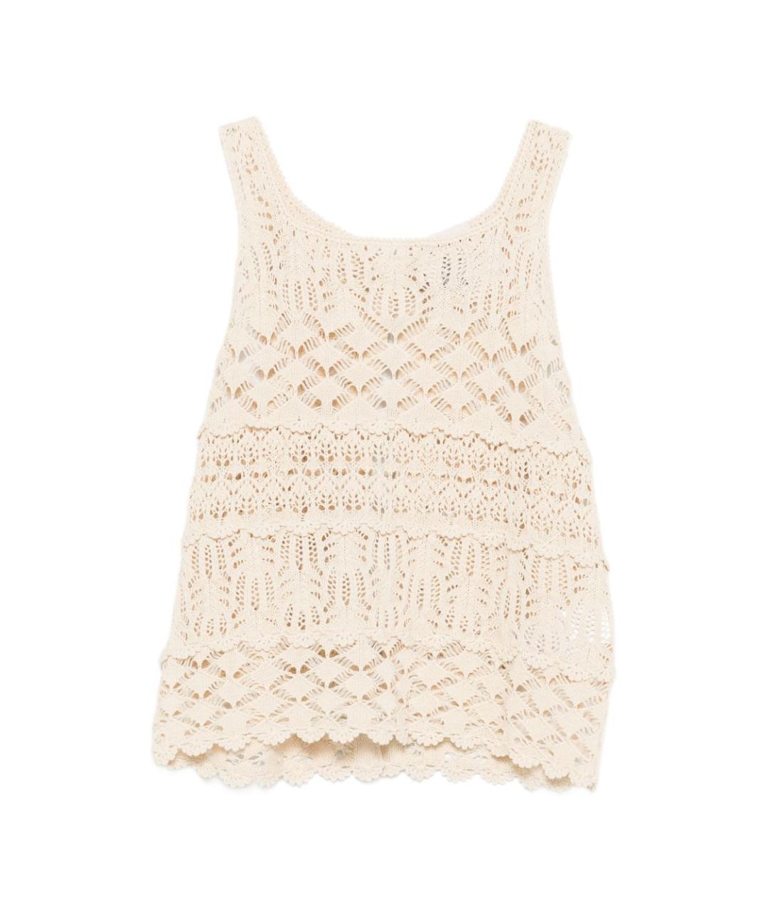 SEMICOUTURE Бежевая хлопковая майка, фото 1