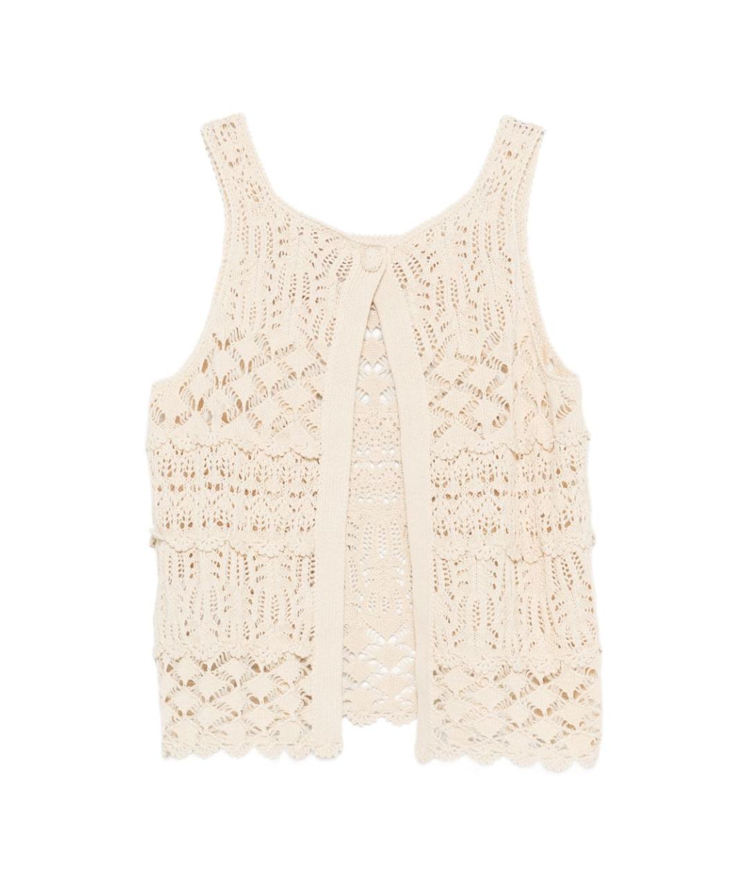 SEMICOUTURE Бежевая хлопковая майка, фото 2