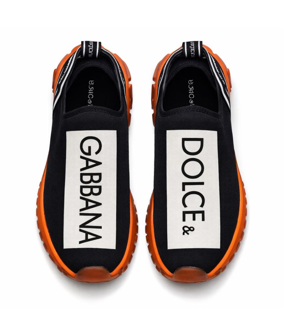 DOLCE&GABBANA Черные текстильные низкие кроссовки / кеды, фото 4