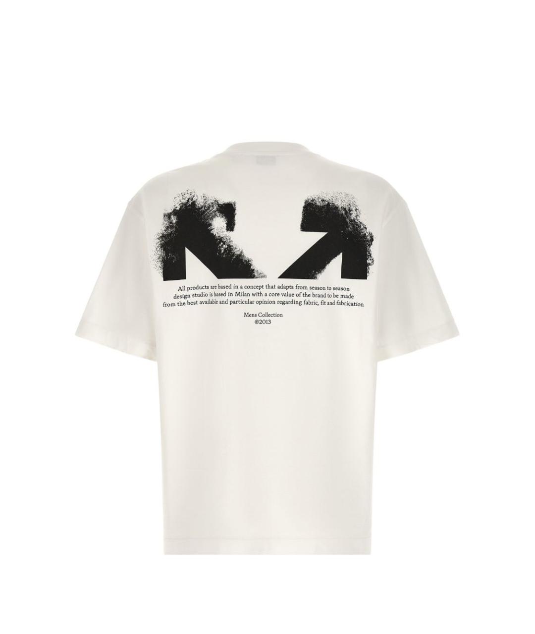 OFF-WHITE Белая хлопковая футболка, фото 2