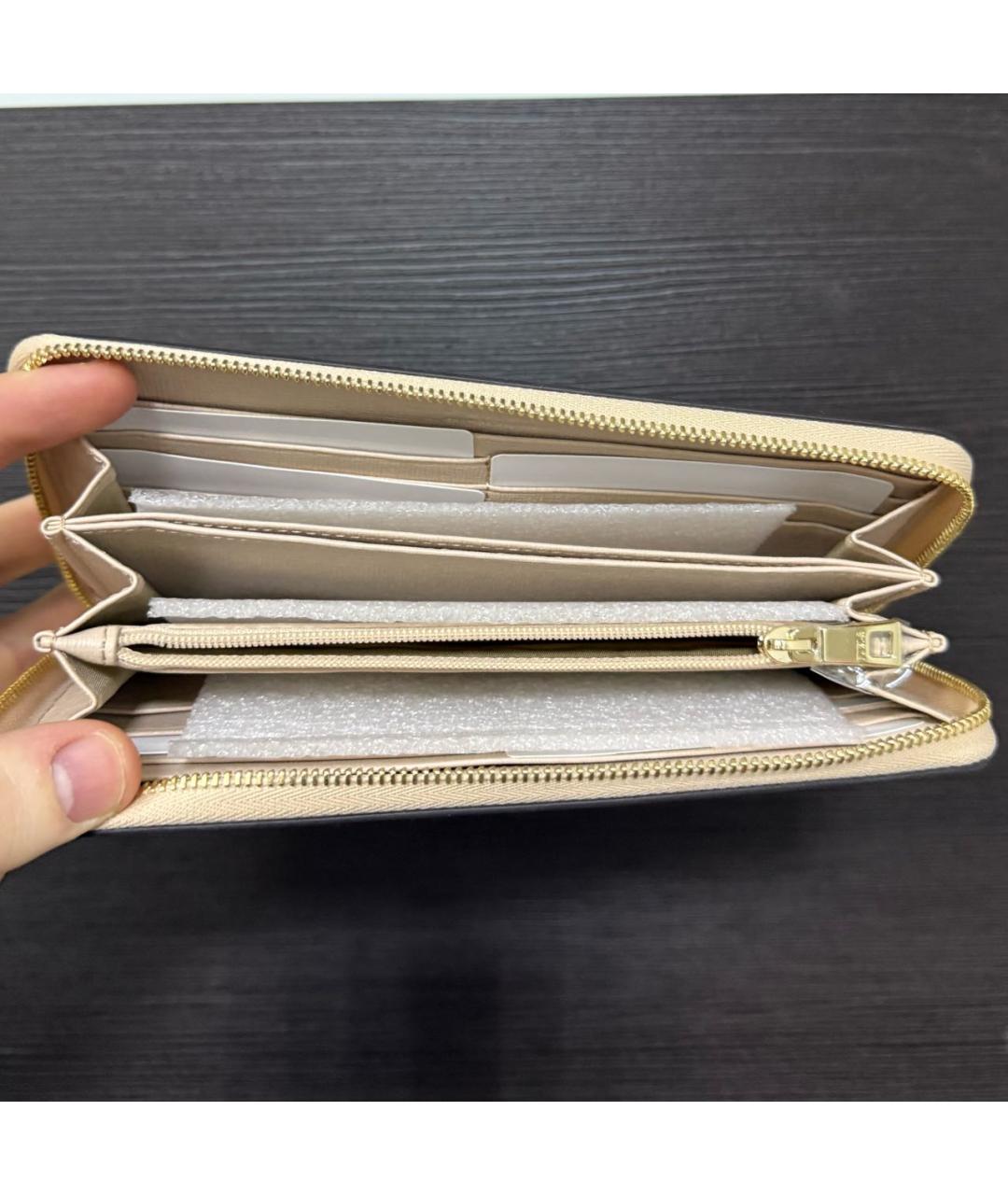 FURLA Бежевый кожаный кошелек, фото 3
