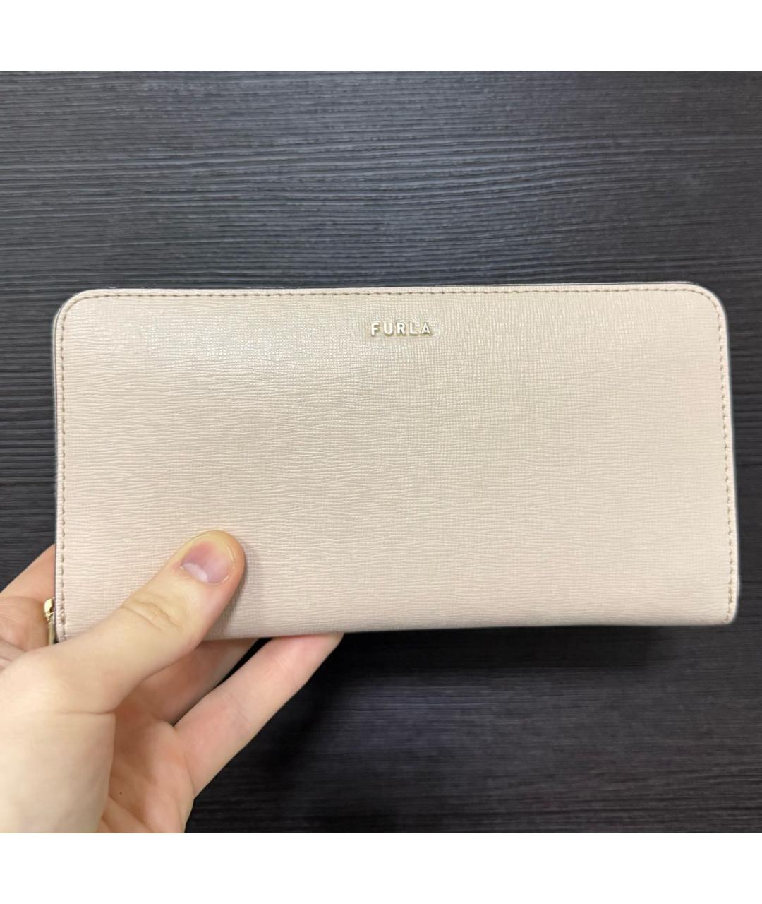 FURLA Бежевый кожаный кошелек, фото 6