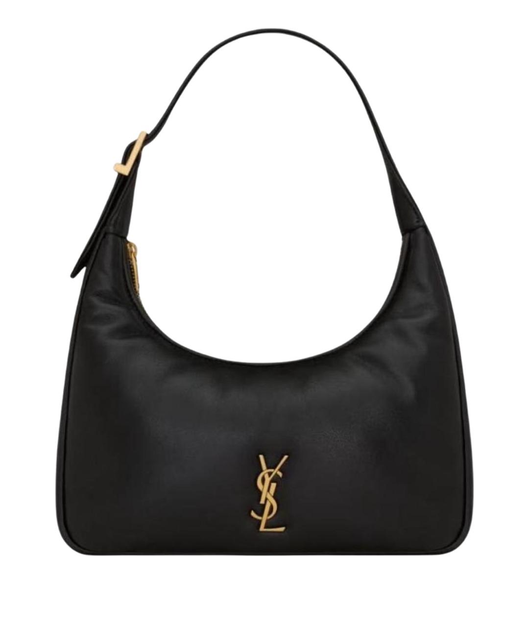 SAINT LAURENT Черная кожаная сумка с короткими ручками, фото 1