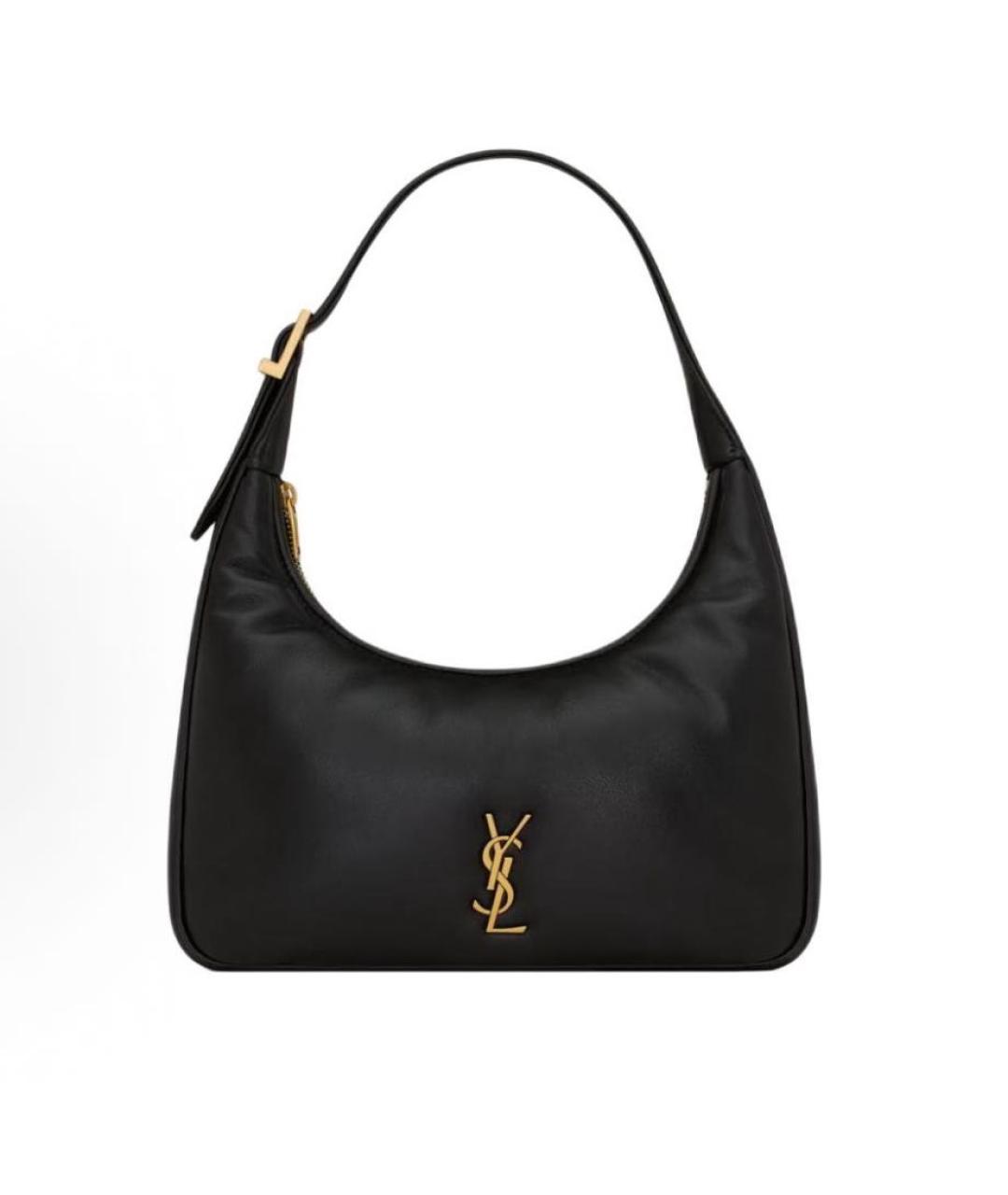 SAINT LAURENT Черная кожаная сумка с короткими ручками, фото 5