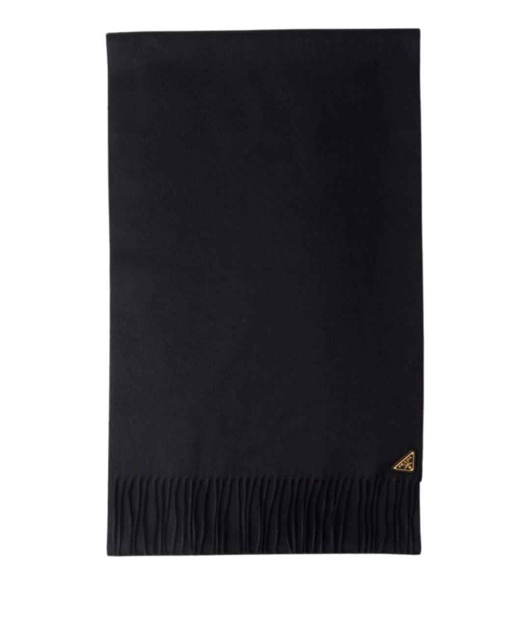 PRADA Черный кашемировый шарф, фото 1