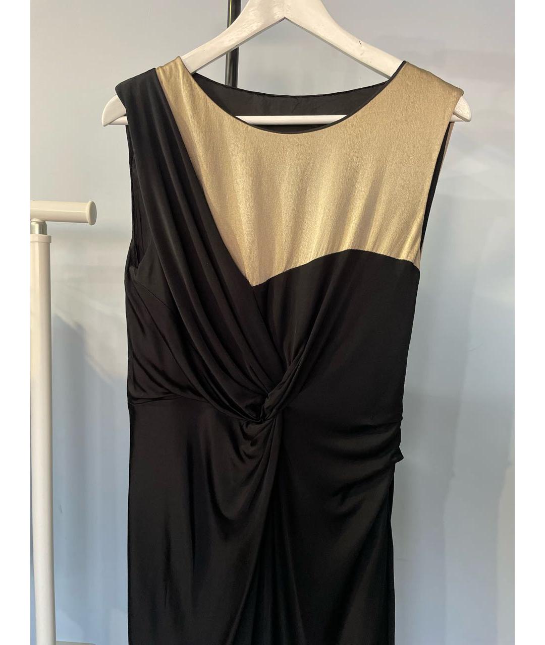 ALBERTA FERRETTI Черное шелковое вечернее платье, фото 4