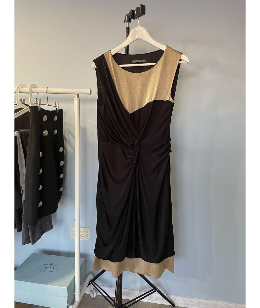 ALBERTA FERRETTI Черное шелковое вечернее платье, фото 8