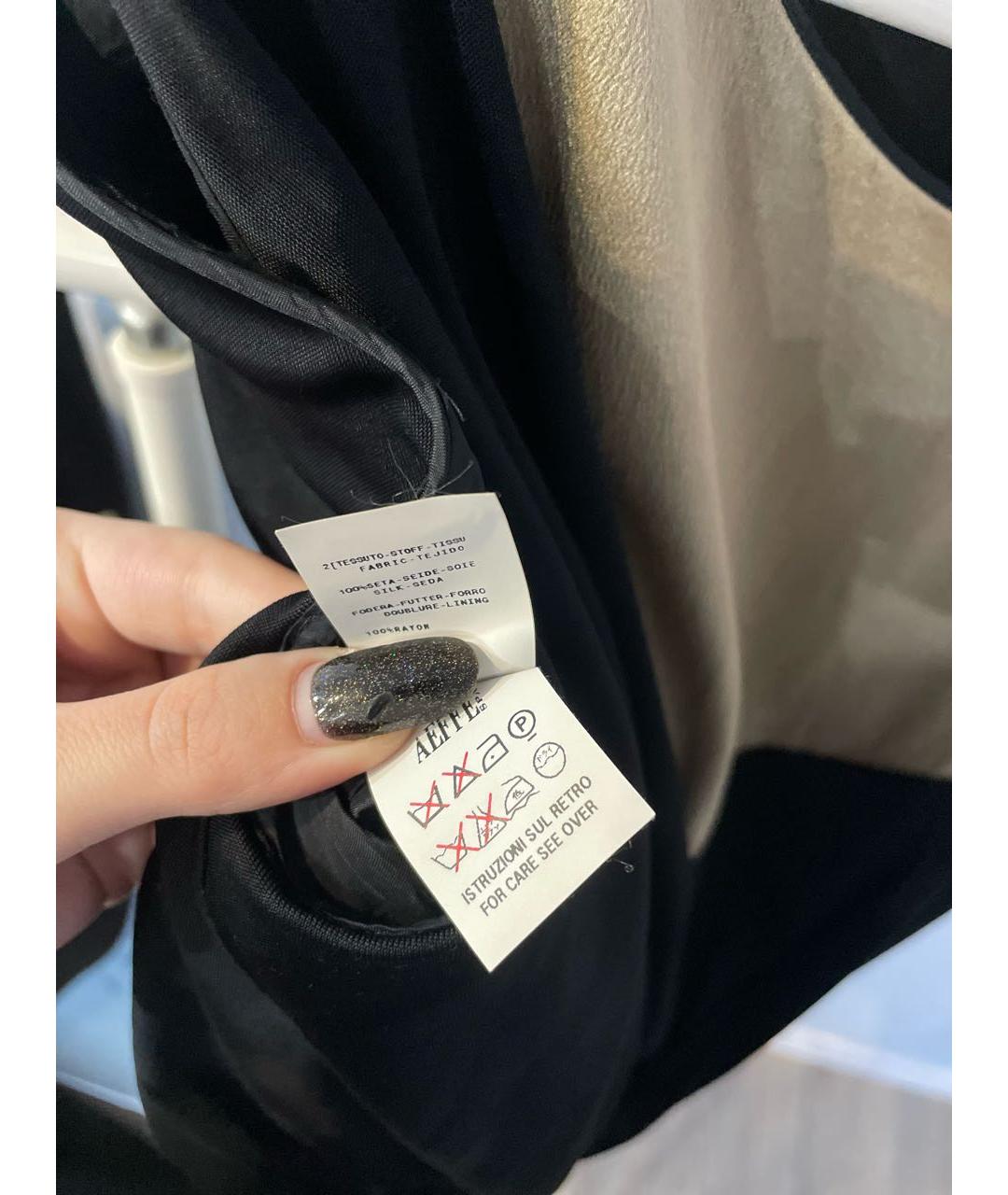 ALBERTA FERRETTI Черное шелковое вечернее платье, фото 7
