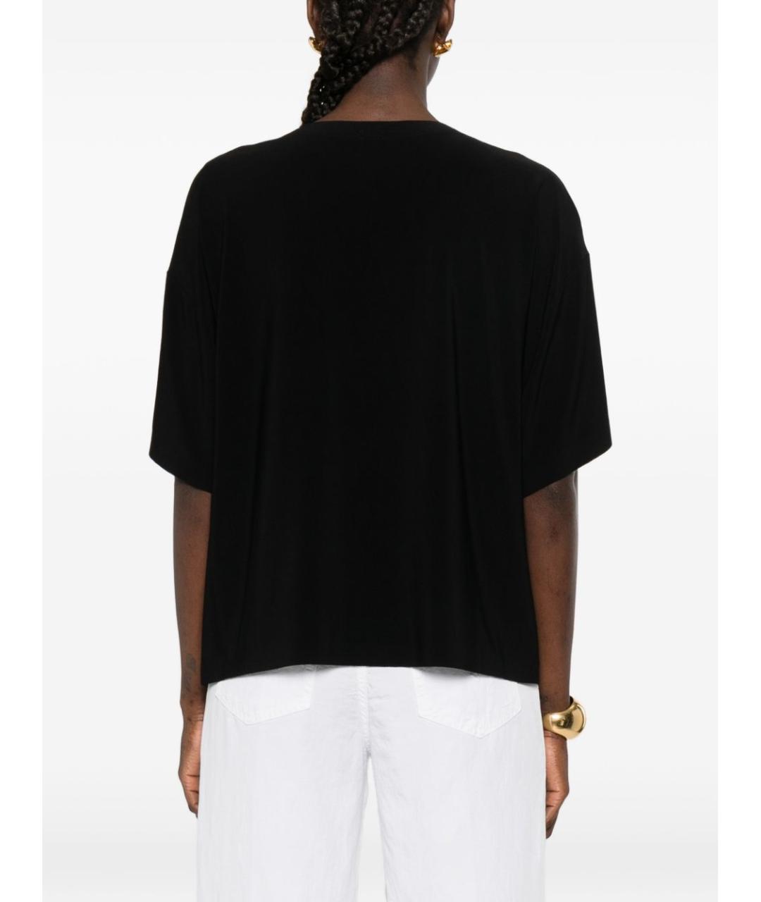 NORMA KAMALI Черная полиэстеровая футболка, фото 5