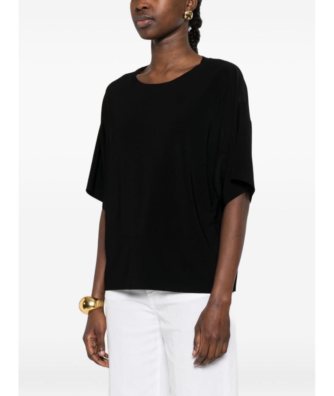 NORMA KAMALI Черная полиэстеровая футболка, фото 4