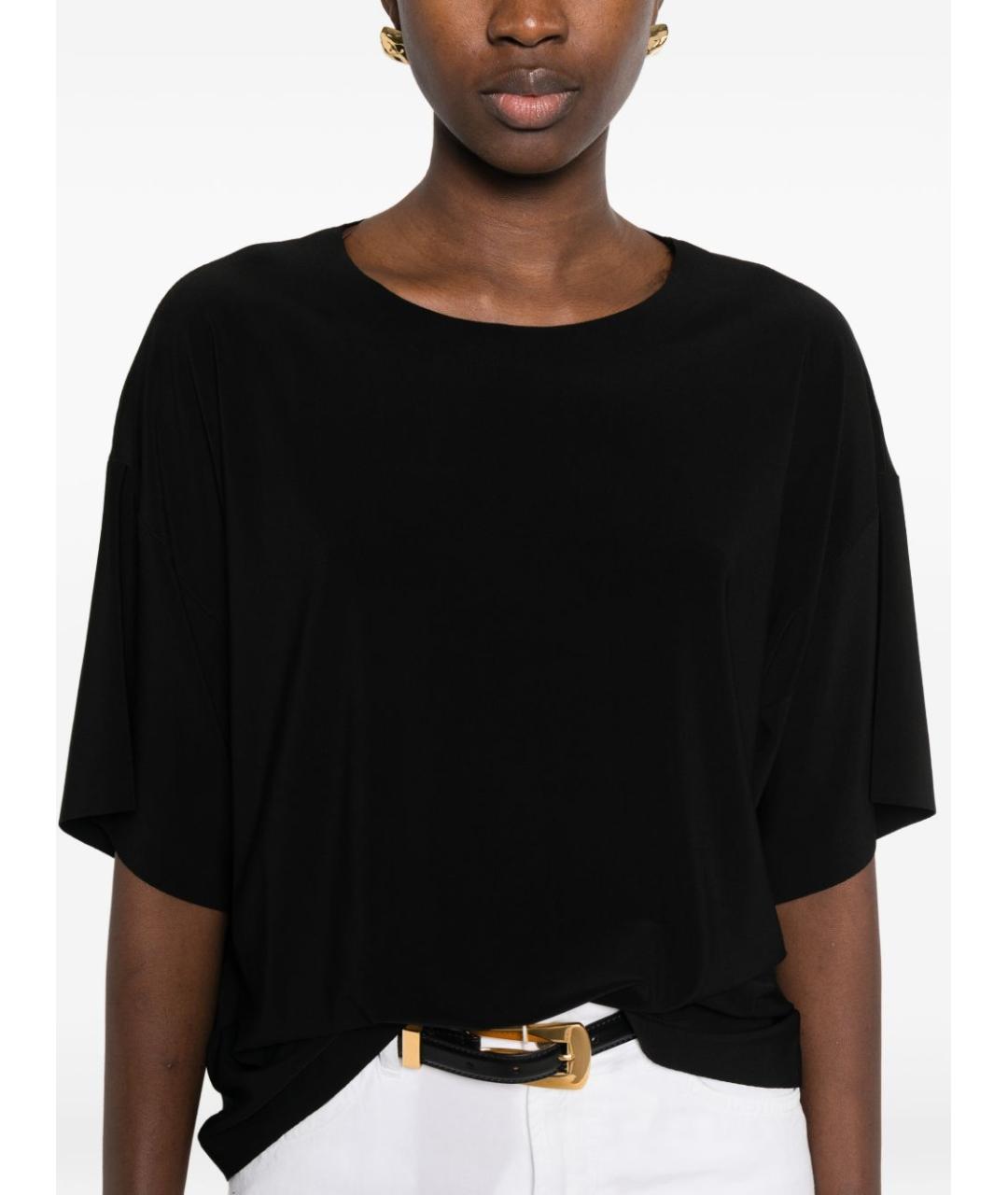 NORMA KAMALI Черная полиэстеровая футболка, фото 3