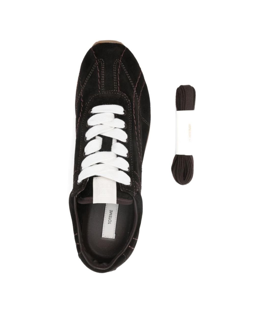 TOTEME Коричневые замшевые кроссовки, фото 4