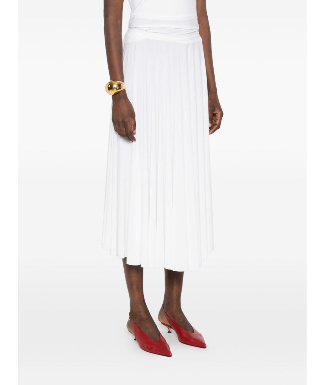 NORMA KAMALI Белая полиэстеровая юбка миди, фото 2
