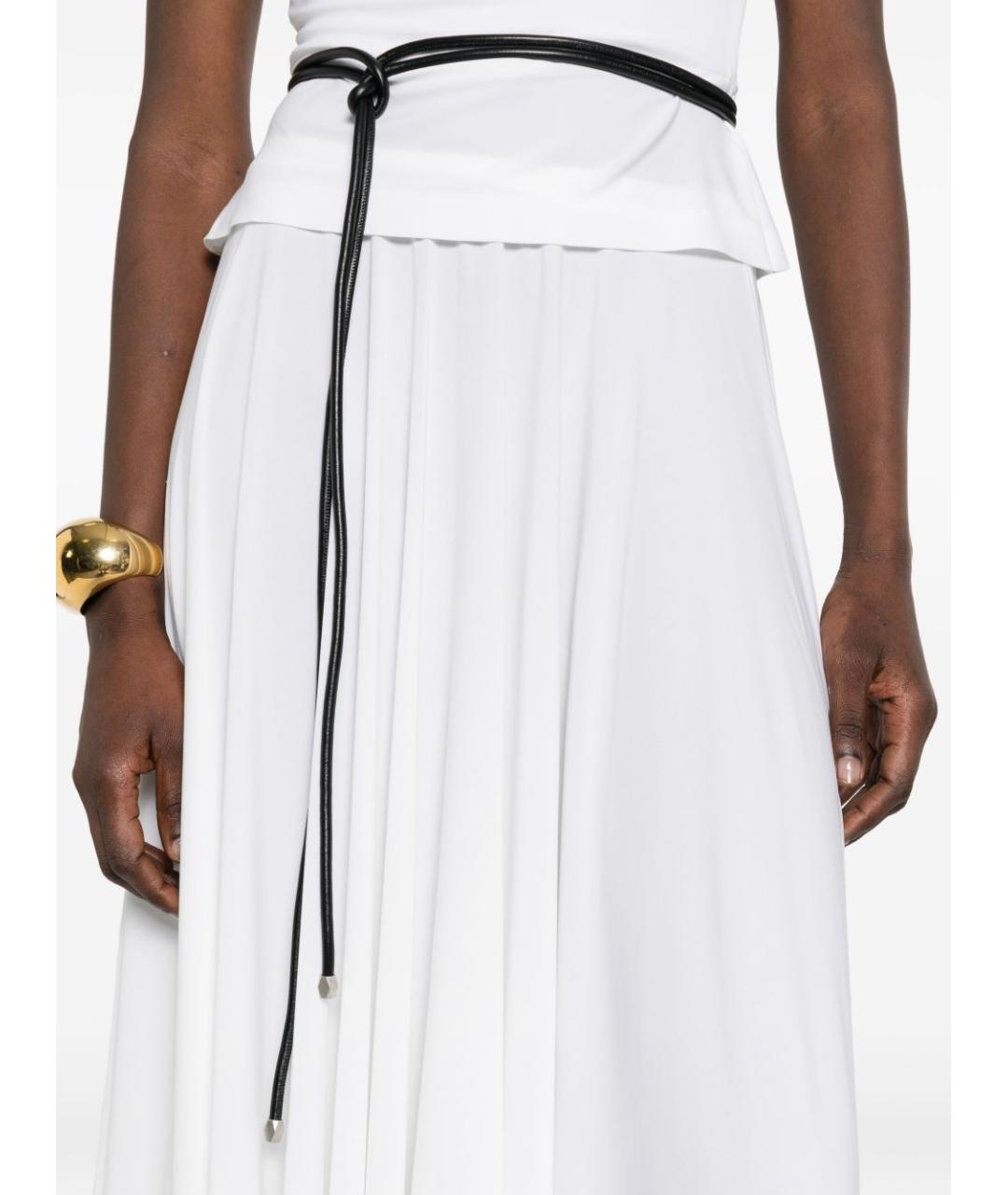 NORMA KAMALI Белая полиэстеровая юбка миди, фото 3