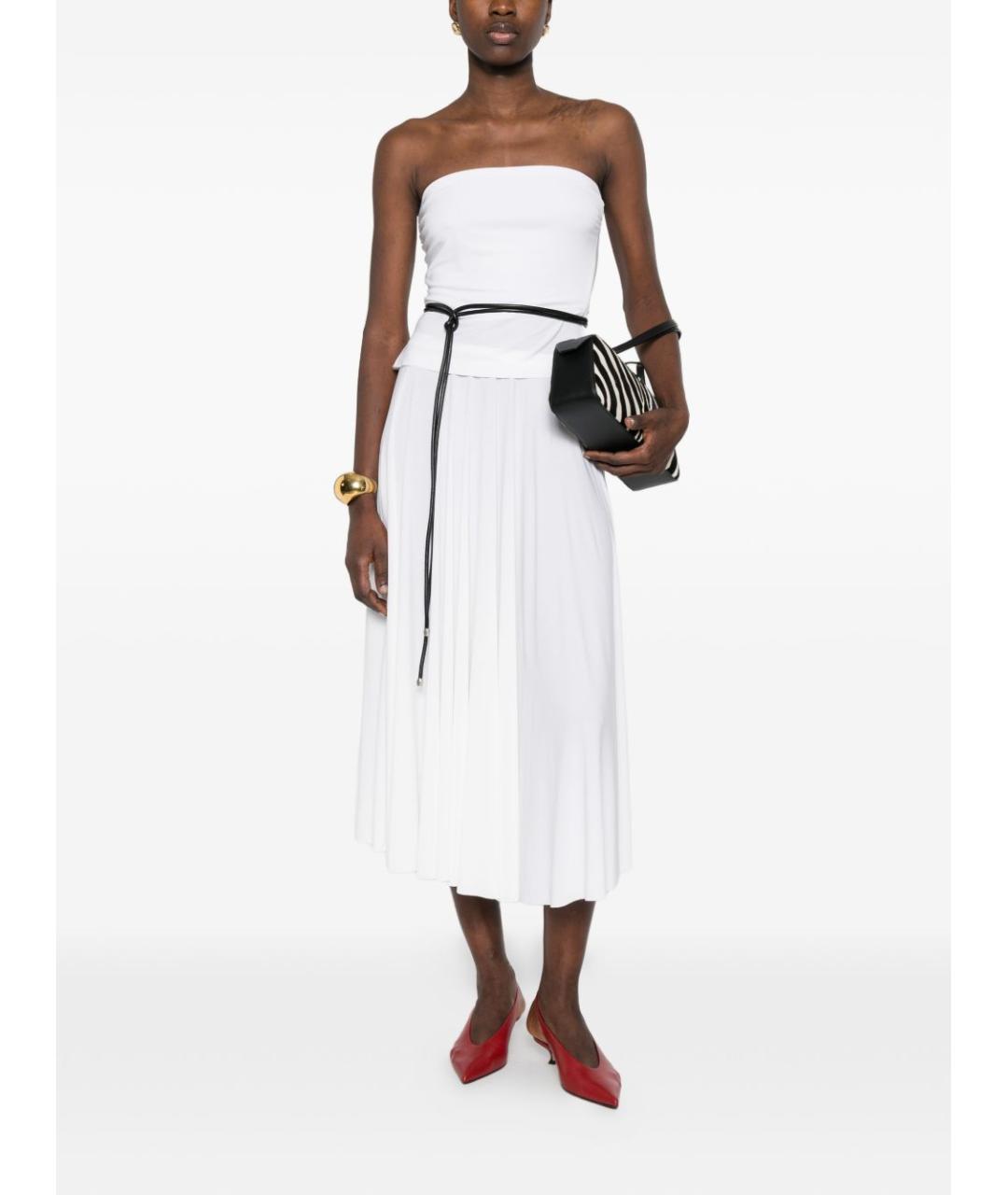 NORMA KAMALI Белая полиэстеровая юбка миди, фото 4