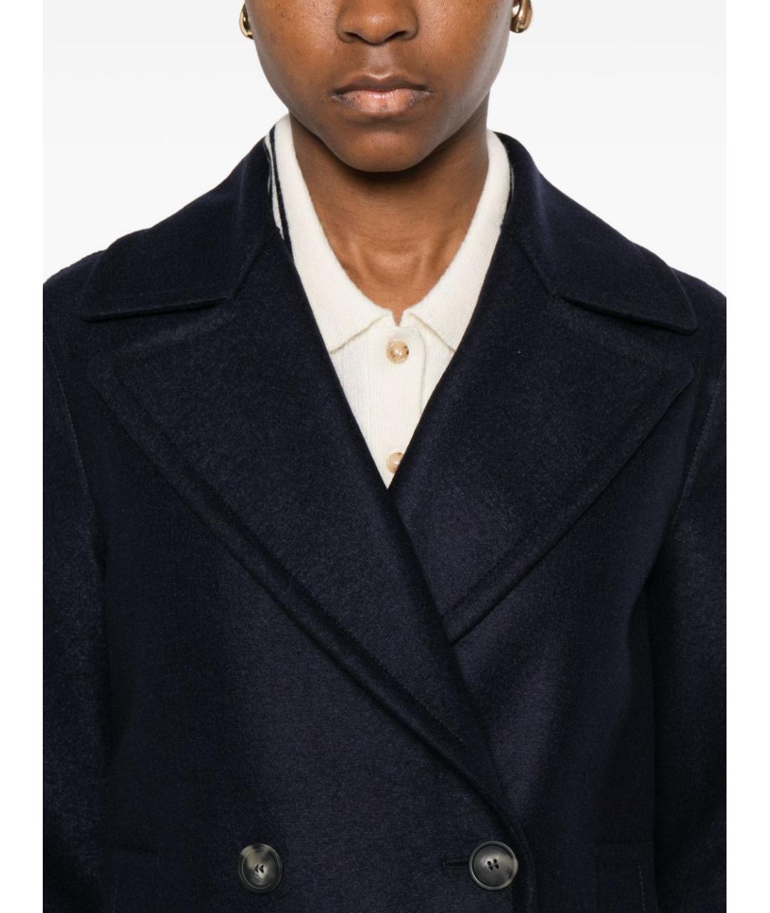 HARRIS WHARF LONDON Синее шерстяное пальто, фото 5