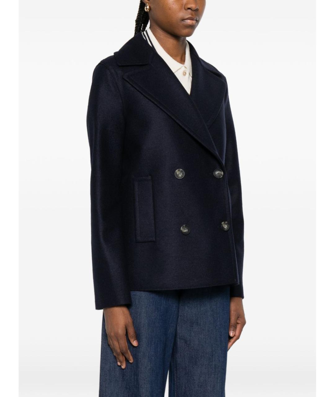 HARRIS WHARF LONDON Синее шерстяное пальто, фото 4