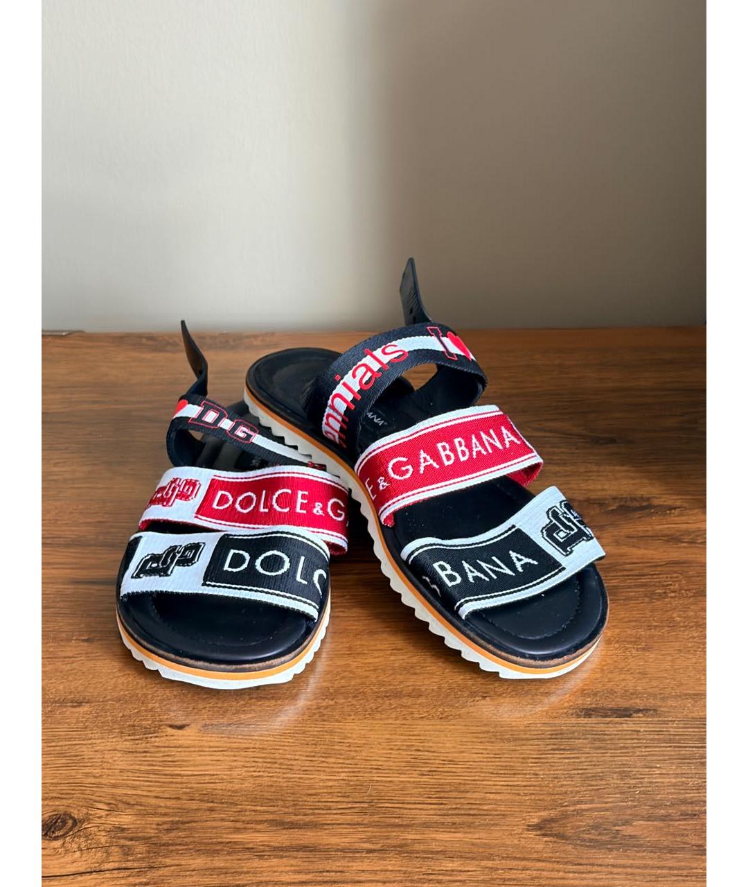 DOLCE&GABBANA Оранжевое текстильные сандалии, фото 2