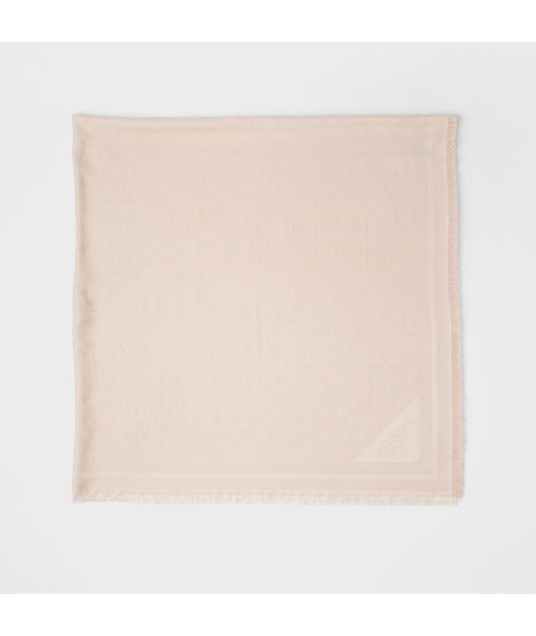 PRADA Бежевый шерстяной платок, фото 3