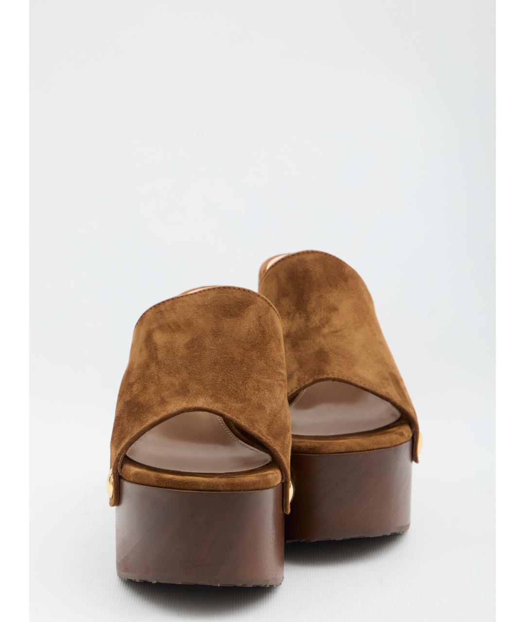 GIANVITO ROSSI Коричневые замшевые сабо, фото 5