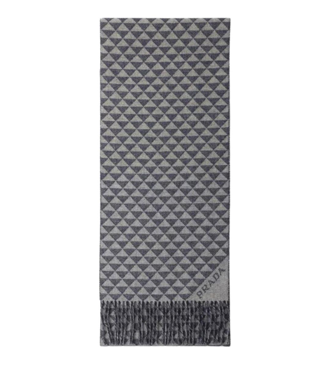 PRADA Синий шерстяной шарф, фото 1