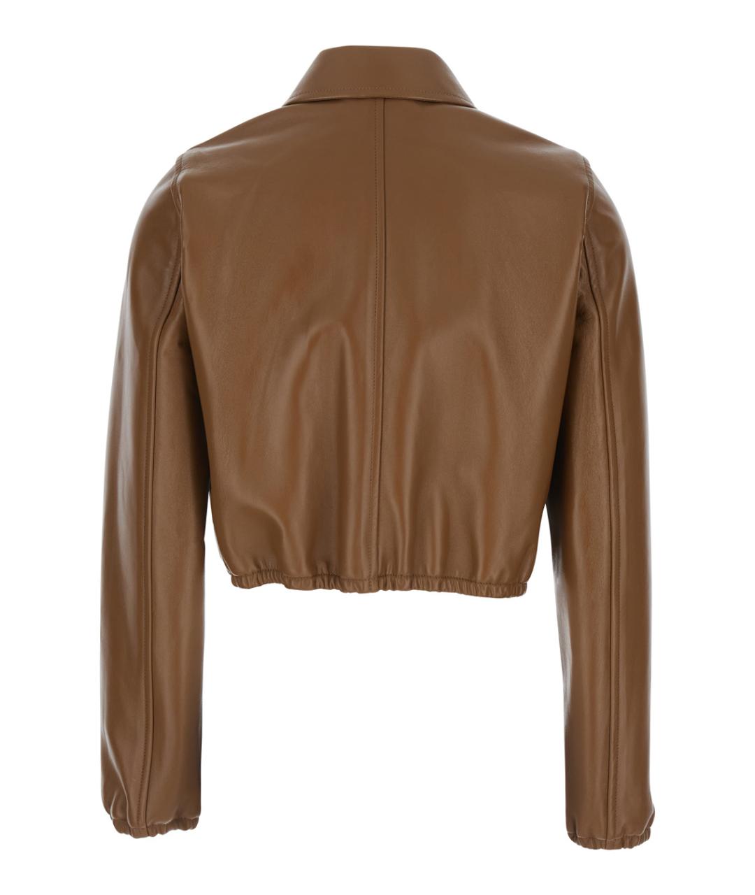 GUCCI Коричневая кожаная куртка, фото 2